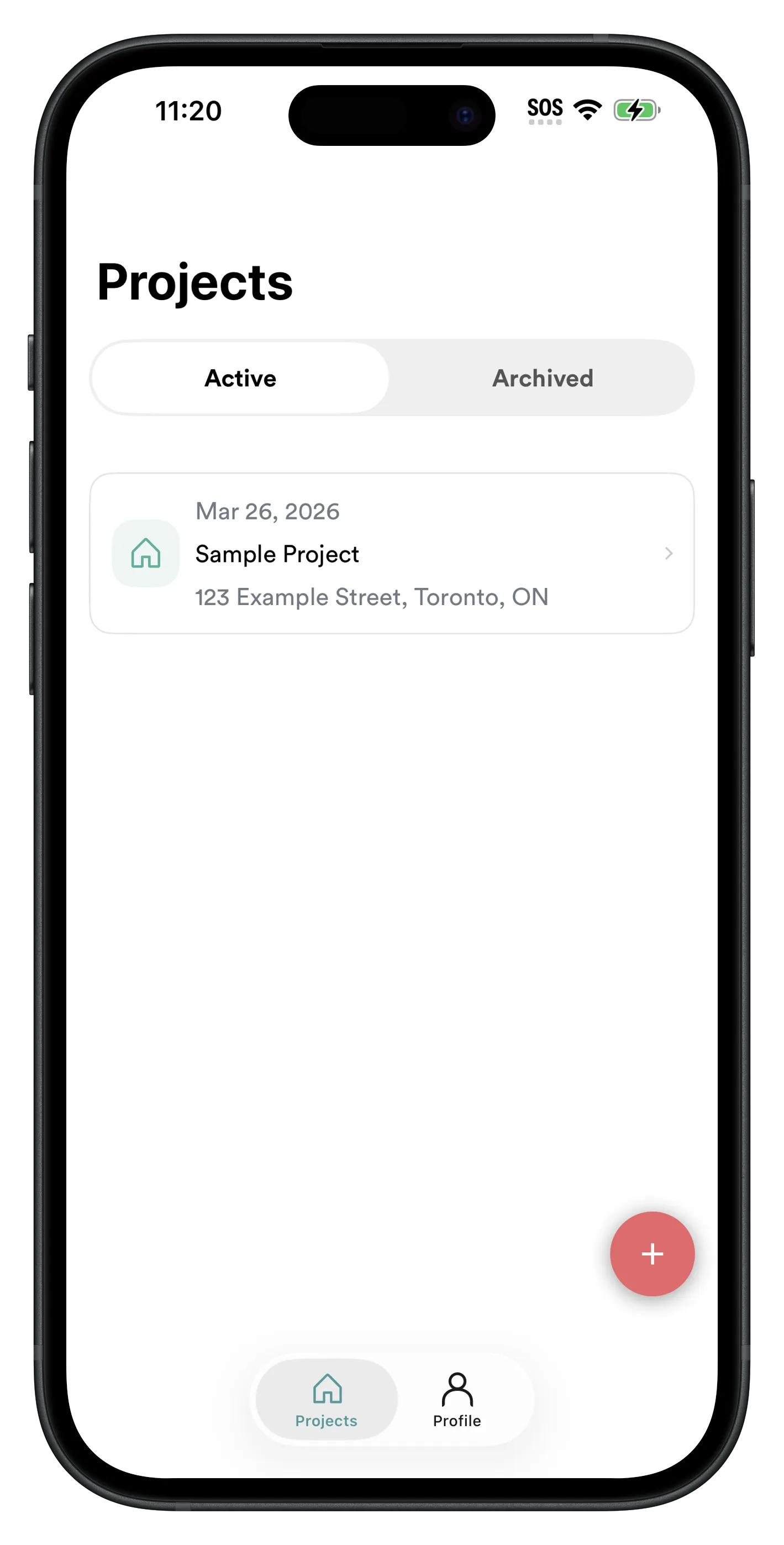 RenoJira projects list showing active construction jobs organized by address